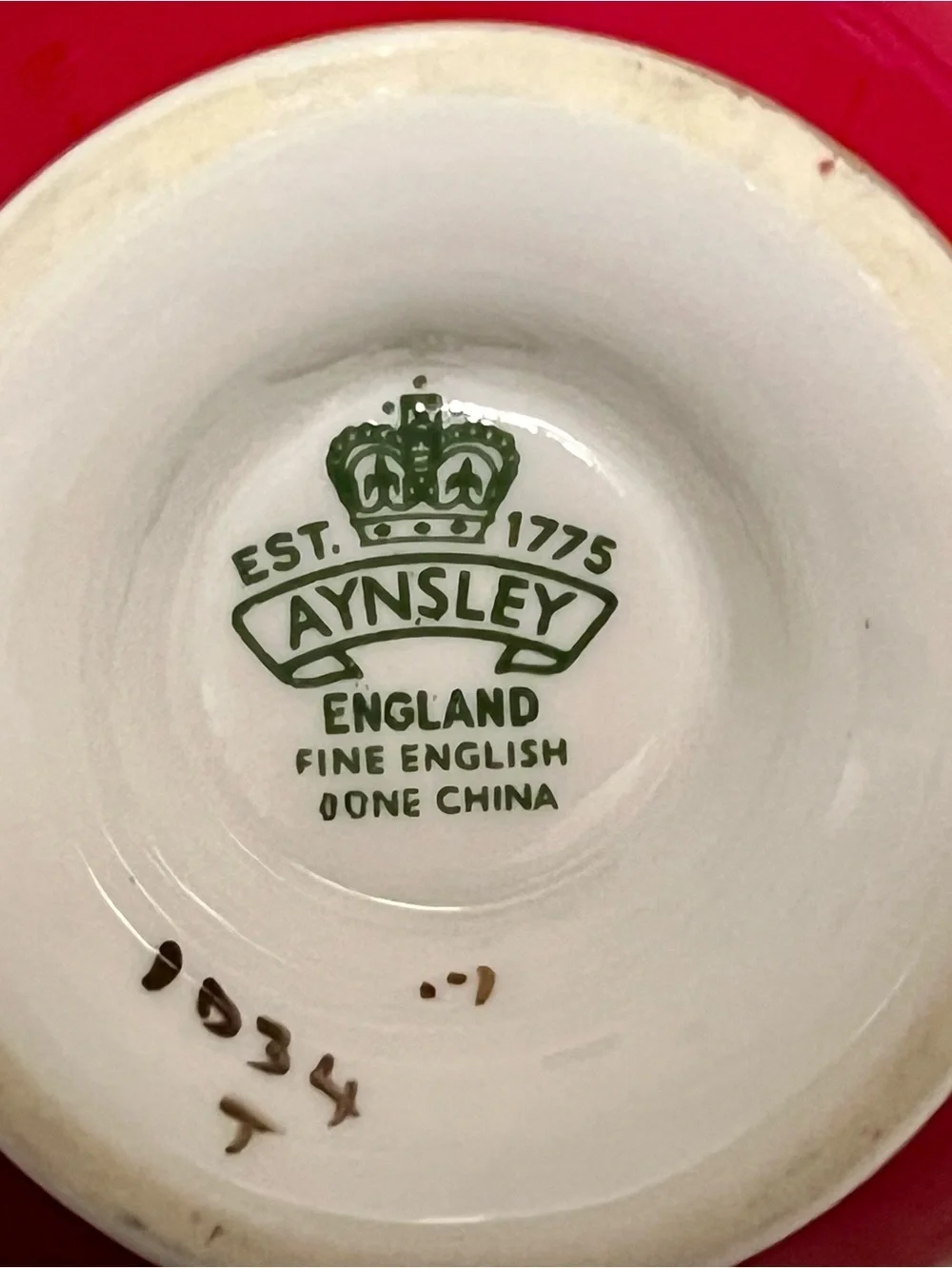 🍑Aynsley Orchard Fruit 1034 Vintage UK Fine Bone China 24K Gold Tea Cup & Saucer
